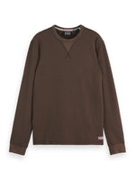 Load image into Gallery viewer, Scotch and Soda Waffle Long Sleeve Tee - Coffee