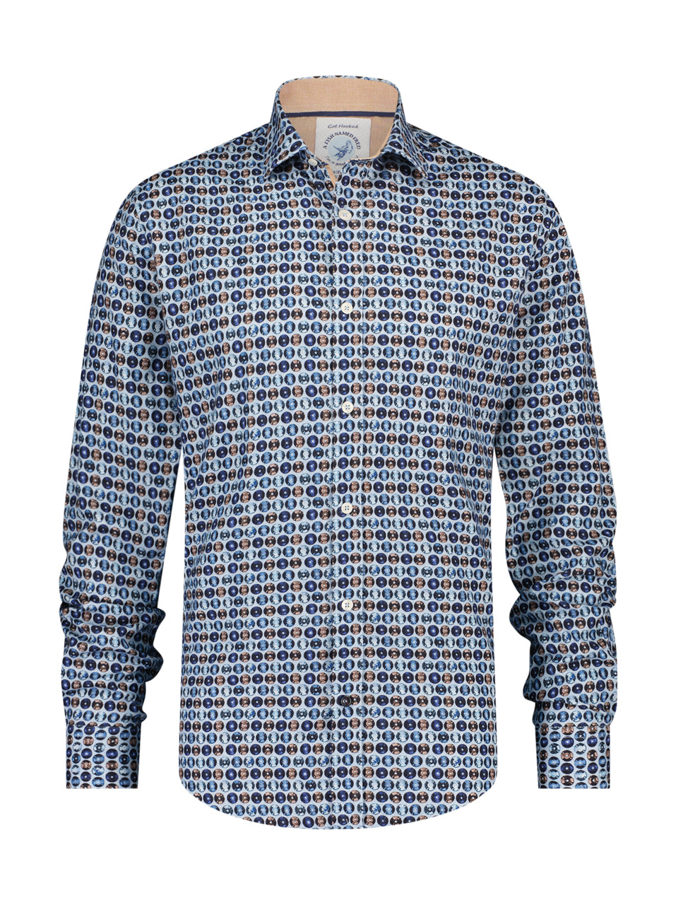 A Fish Named Fred - Record Collection Print Shirt in Blue