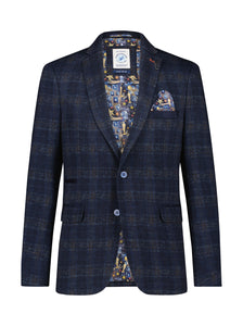 A Fish Named Fred - Travel Check Blazer in Navy