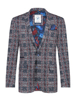Load image into Gallery viewer, A Fish Named Fred - Travel Check Blazer in Navy