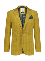 Load image into Gallery viewer, A Fish Named Fred - Printed Cord Blazer in Mustard