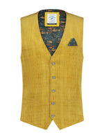 Load image into Gallery viewer, A Fish Named Fred - Print Cord Vest in Mustard