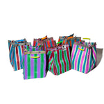 Load image into Gallery viewer, Puebco Recycled Plastic Stripe Bag Square - Orange and Blue - Mitchell McCabe Menswear