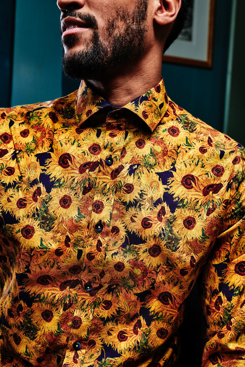 A Fish Named Fred - Van Gough Sunflowers Print Shirt in Yellow