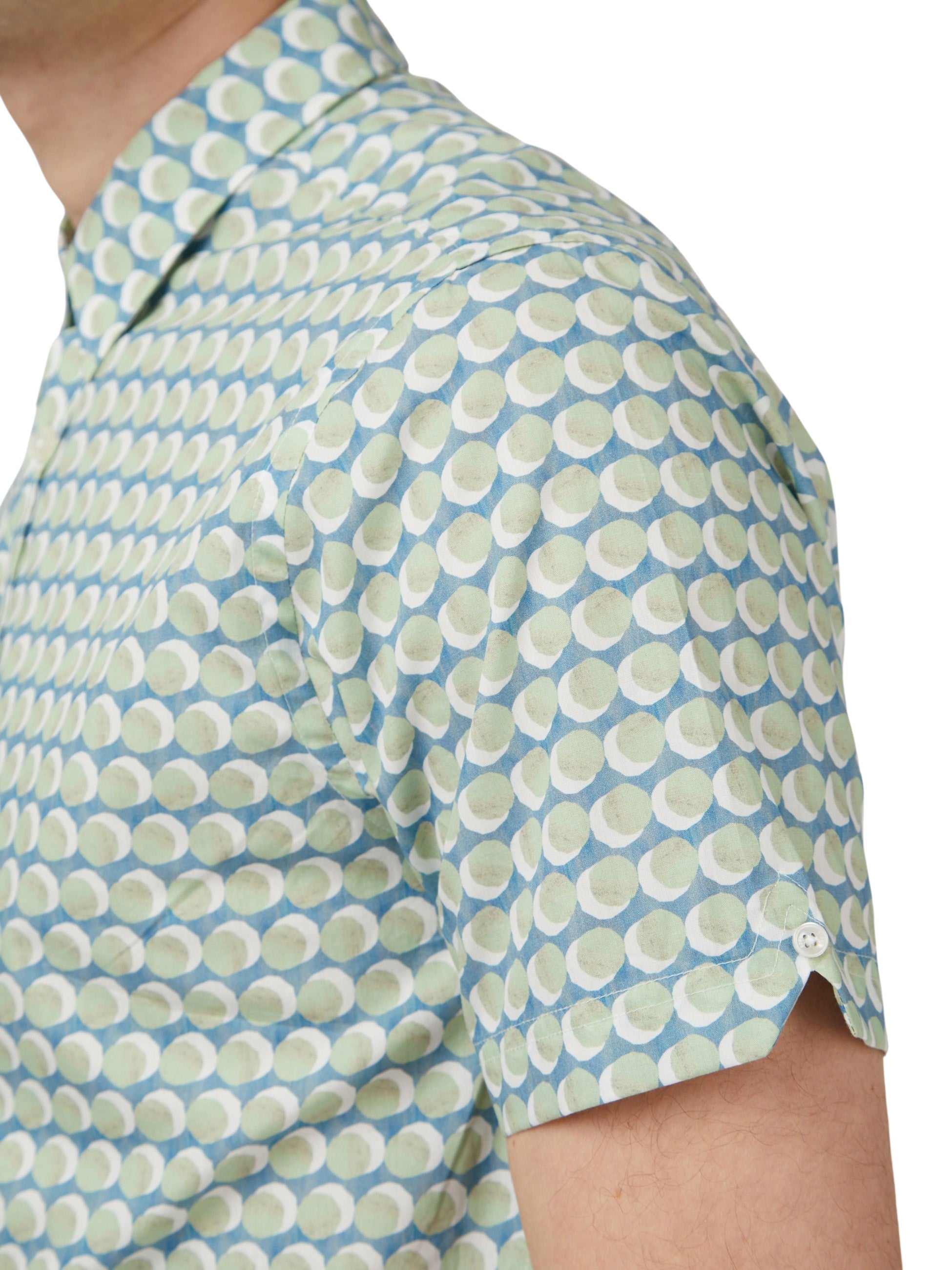 Ben Sherman Watercolour Spot Print Short Sleeve Shirt - Pistachio