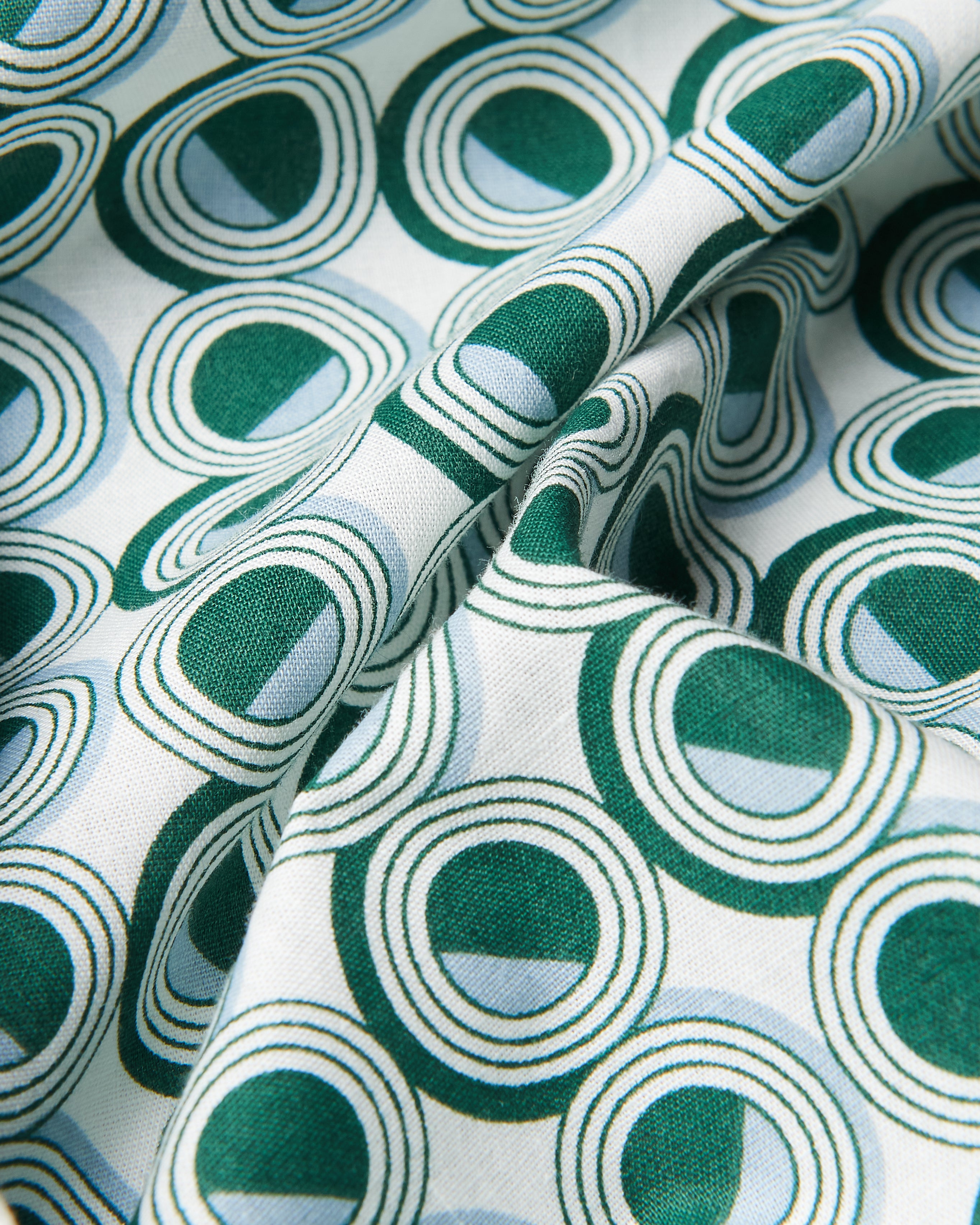 Ben Sherman Retro Circle Print Poplin Long Sleeve Shirt - Green