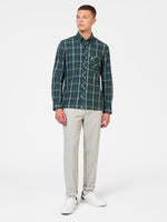 Load image into Gallery viewer, Ben Sherman Grid Check Long Sleeve Shirt - Bottle
