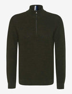 Load image into Gallery viewer, Brax Steffan Zip Neck Pullover - Olive