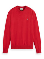 Load image into Gallery viewer, Scotch and Soda ECOVERO™ Classic Crew Neck Pullover - Red Tulip