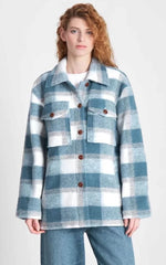 Load image into Gallery viewer, Kings Of Indigo Ariko Check Jacket - Faded Blue