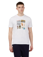 Load image into Gallery viewer, Ben Sherman Train Tickets Print Tee - White