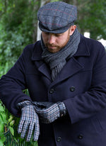 Load image into Gallery viewer, Dents Abraham Moon Tweed Checked Flat Cap - Charcoal - Mitchell McCabe Menswear
