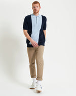 Load image into Gallery viewer, Ben Sherman Textured Block Knit Polo - Dark Navy

