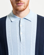 Load image into Gallery viewer, Ben Sherman Textured Block Knit Polo - Dark Navy
