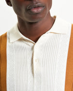 Load image into Gallery viewer, Ben Sherman Textured Block Knit Polo - Caramel - Mitchell McCabe Menswear
