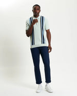 Load image into Gallery viewer, Ben Sherman Vertical Stripe Knit Polo - Light Green
