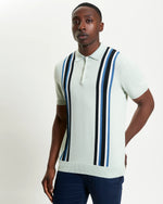 Load image into Gallery viewer, Ben Sherman Vertical Stripe Knit Polo - Light Green
