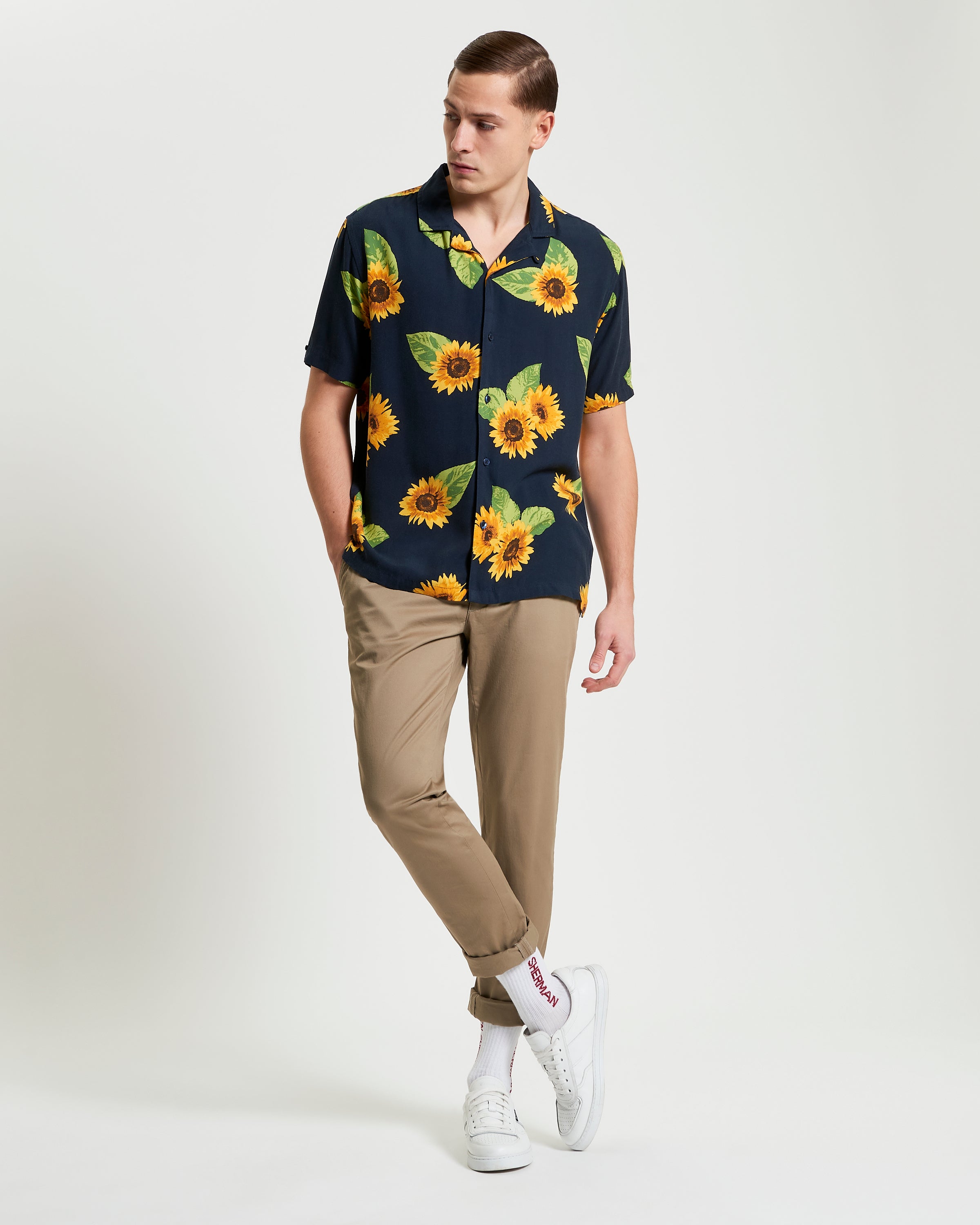 Ben Sherman Sunflower Print Shirt - Navy