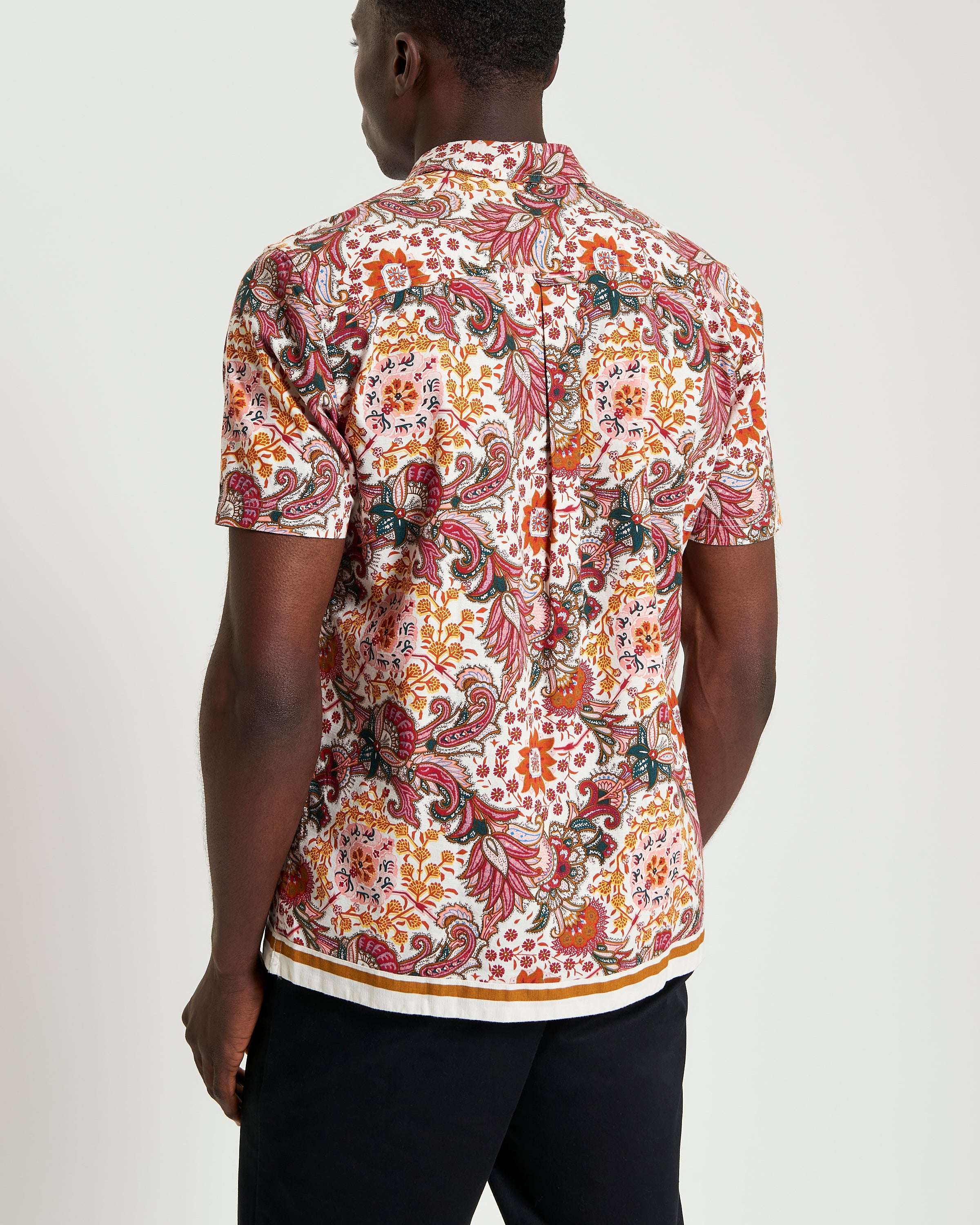 Ben Sherman Foulard Border Print Shirt - Red