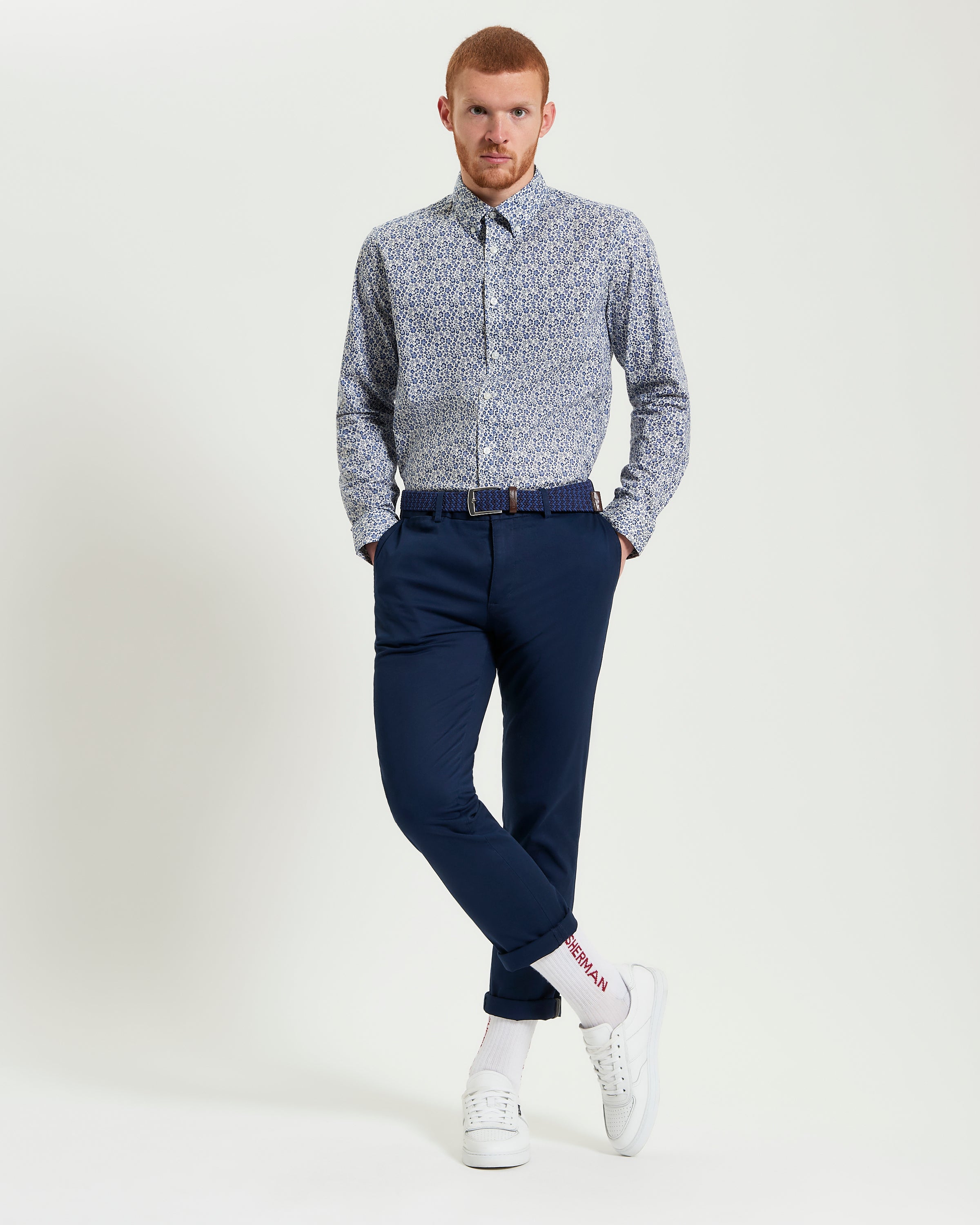 Ben Sherman Mono Floral Print - Blue