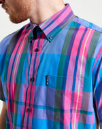 Load image into Gallery viewer, Ben Sherman Large Madras Check Shirt - Kingfisher

