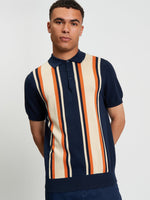 Load image into Gallery viewer, Ben Sherman Vertical Stripe Polo - Dark Navy - Mitchell McCabe Menswear
