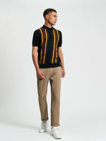 Load image into Gallery viewer, Ben Sherman Vertical Stripe Polo - Black - Mitchell McCabe Menswear
