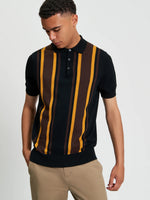 Load image into Gallery viewer, Ben Sherman Vertical Stripe Polo - Black - Mitchell McCabe Menswear
