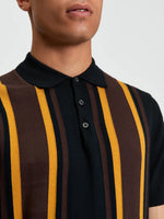 Load image into Gallery viewer, Ben Sherman Vertical Stripe Polo - Black - Mitchell McCabe Menswear
