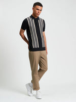 Load image into Gallery viewer, Ben Sherman Placement Stripe Polo - Black - Mitchell McCabe Menswear
