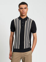 Load image into Gallery viewer, Ben Sherman Placement Stripe Polo - Black - Mitchell McCabe Menswear
