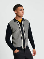 Load image into Gallery viewer, Ben Sherman Bi Coloured Button Through Knit - Black

