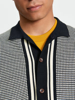 Load image into Gallery viewer, Ben Sherman Bi Coloured Button Through Knit - Black
