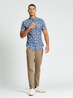 Load image into Gallery viewer, Ben Sherman Floral Bamboo Print Short Sleeve Shirt - Indigo
