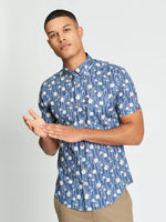 Load image into Gallery viewer, Ben Sherman Floral Bamboo Print Short Sleeve Shirt - Indigo
