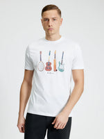 Load image into Gallery viewer, Ben Sherman Jumble Guitars Tee - White
