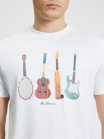 Load image into Gallery viewer, Ben Sherman Jumble Guitars Tee - White
