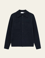 Load image into Gallery viewer, Le Deux - Fischer Milano Knit Overshirt in Dark Navy - Mitchell McCabe Menswear
