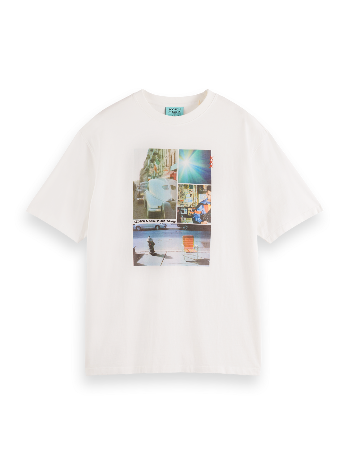 Joe Jonas X Scotch and Soda Washed Photo Print Tee - White