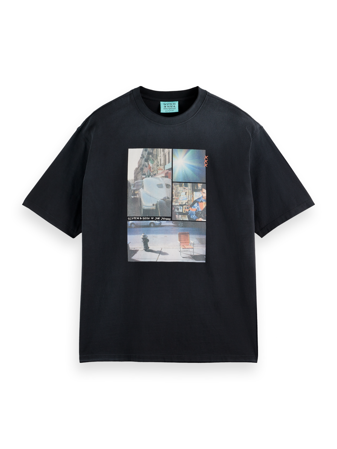 Joe Jonas X Scotch and Soda Washed Photo Print Tee - Black