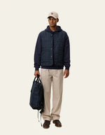 Load image into Gallery viewer, Le Deux - Matt Checked Vest in Dark Navy
