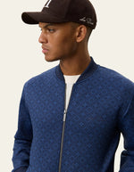 Load image into Gallery viewer, Le Deux - Ballier AOP Crew Track Jacket in Dark Denim Blue
