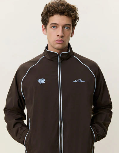 Le Deux - Tech Track Jacket in Delicioso Brown