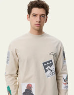 Load image into Gallery viewer, Le Deux - Long Sleeve Stamp Tee in Light Sand
