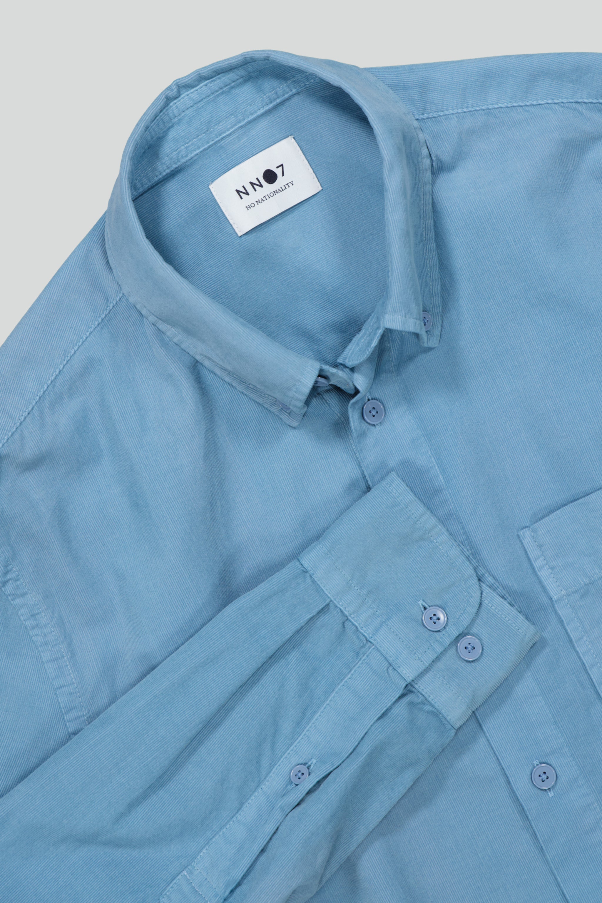 No Nationality Arne Baby Cord Shirt - Tink Blue