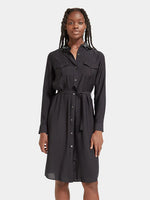 Load image into Gallery viewer, Scotch and Soda Woman Beaded Collar Midi Shirt Dress - Black
