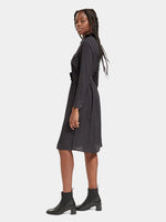 Load image into Gallery viewer, Scotch and Soda Woman Beaded Collar Midi Shirt Dress - Black
