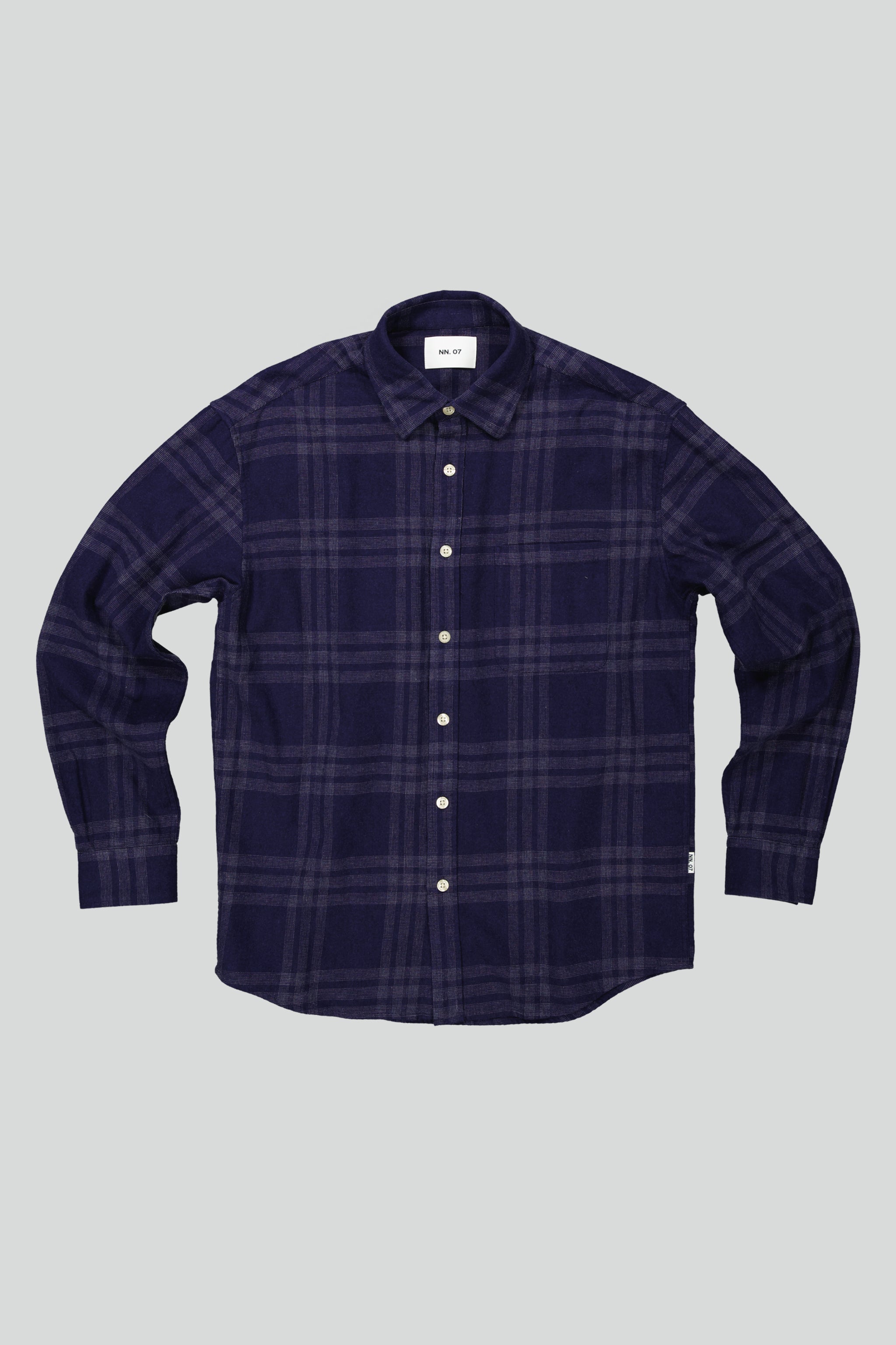 No Nationality Deon Check Shirt - Navy