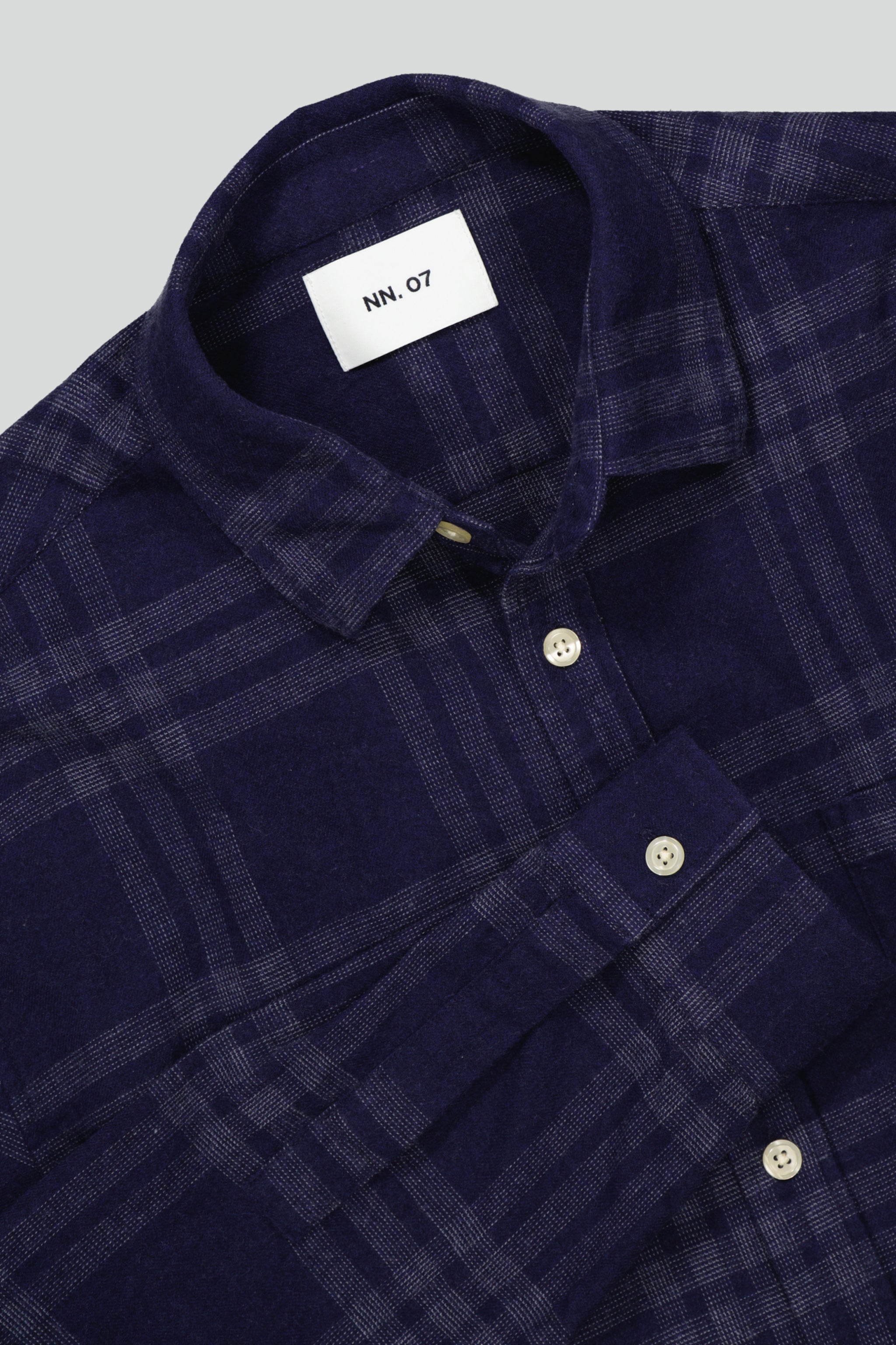 No Nationality Deon Check Shirt - Navy