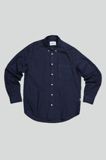 Load image into Gallery viewer, No Nationality Arne BD Poplin Shirt - Navy Blue
